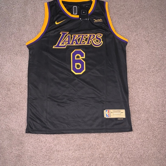 LeBron James Los Angeles Lakers Nike Black and Purple Basketball Jersey - Picture 1 of 2